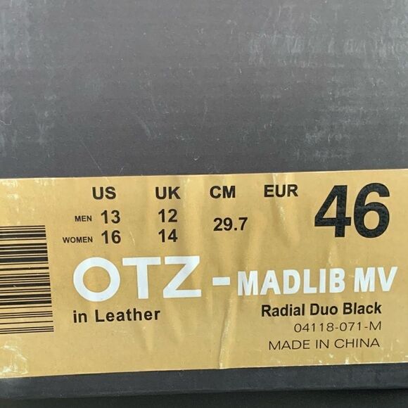 OTZ SHOES CULINARY BRIGADE OTZ-MADLIB MV IN RADIAL DUO BLACK LEATHER UNISEX CHEF - Picture 9 of 13